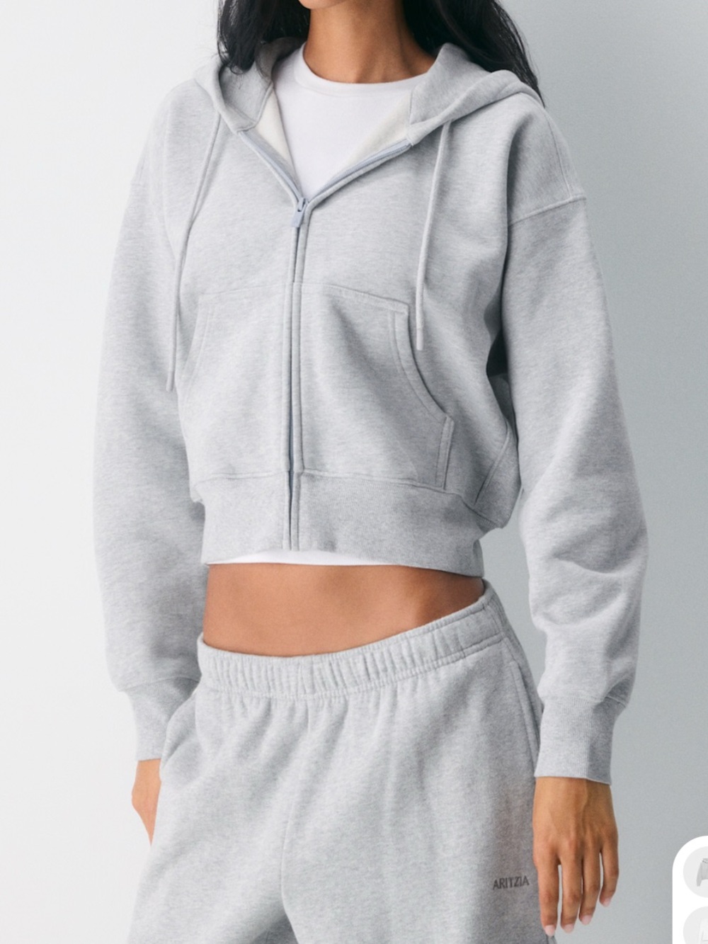 Aritzia Cozy Sweatfleece Boyfriend Boxy Zip Hoodie S